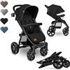 LIONELO Annet passeggino leggero pieghevole grigio regorabile con posizione sdra