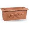 VECA SPA FIORIERA RETTANGOLARE FESTONATA 80 CM IN RESINA COLOR TERRA DI SIENA