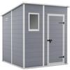 Keter Casetta da giardino Manor Pent 6x6 Effetto Legno Grigia 183,5x185x200 H Cm