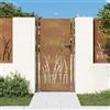 vidaXL Cancello da Giardino 100x175 cm in Acciaio Corten Design Erba cancello vidaXL