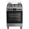 Beko Cucina a Gas 4 Fuochi Forno Elettrico Ventilato 60x60 cm Inox FBE62310GX BEKO