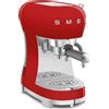 Smeg Macchina Caffè Manuale Espresso Caffè in Grani 2 Tazze Rosso ECF02RDEU SMEG
