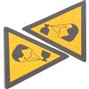 2 Pcs Cartello Allarme Di Attenzione Adesivo Segni Segnali Pericolo