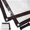 QOFLY Telone trasparente, 3 x 5 m, per esterni, con occhielli, impermeabile, resistent
