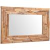 vidaXL Specchio Decorativo a Parete Legno di Teak 90x60 cm Rettangolare Arredo vidaXL