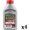 Motul RBF 660 Olio Liquido freni Racing moto DOT 4 100% sintetico 4 x 500 ml