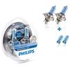 Philips Kit Lampade Philips Whitevision Ultra 4200k 12v H4 60/55W + Coppia Lampade T10