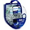 Philips Coppia Lampade Lampadine Philips RacingVision GT200 12V H4 60/55W +200% 3600K
