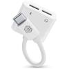Music Sound - Music & Charge Usb-c/Usb-c - Adattatore Aux-Split - Carica il tuo smartphone e ascolta la tua musica preferita - Carica 60W - Lunghezza cavo 10 cm - Bianco