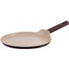 GALILEO Crepiera Tropea SìChef con Rivestimento Antiaderente in Ceramica, 28 cm, Lega di Alluminio, NO PFAS NO PTFE, Beige/Marrone, Induzione