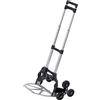 Meister Carrello con gradini - Portata 80 kg - 3 x 3 scale - Pieghevole con ruote - Maniglia regolabile in altezza - in alluminio/carrello a mano per scale/carrello di trasporto / 8985840