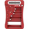 Inline Tester per batterie con display LCD, compatto, adatto per AA, AAA, C, D, 9 V, CR123A, pile a bottone, CR-V3, 2CR5, utilizzabile senza connettore di alimentazione, rosso, 01285R