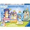 Ravensburger Bluey 4 Large Shaped Jigsaw Puzzles (10, 12, 14, 16 Piece) for Kids