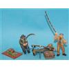 3 Figure Dipinte Riverside Fishermen, Canne & Attrezzature O gauge Langley OF28P