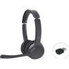Conceptronic POLONA04BA Headset Bluetooth Stereo con Adattatore Audio USB, Nero