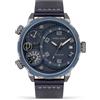 Peers Hardy Police Ray Gun Multi Dial Blue Leather Strap Watch