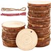 HAOYULUO 40 Pezzi Dischi Legno Grezzo 7-8cm，Dischetti Legno con fori，Fette di legno natur