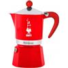 Bialetti Moka Rainbow Caffettiera 3 Tazze, Rossa, Alluminio, Preparazione Caffè