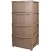 BELLI E FORTI Cassettiera in Plastica Pratika 4 Cassetti Tortora 37,5 x 37 x 80 cm