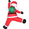 Santa Babbo Natale Gonfiabile con Sacco Verde Ornamento Festivo Stampato