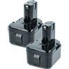 vhbw 2x Batteria sostituisce Hitachi EB1230X, EB1230R, EB1230HL, EB1226HL 2,1Ah 12V