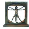 Italfama Statua Dell'Uomo Vitruviano In Resina Bronzea 22X22Cm LEONARDO DA VINCI Italia