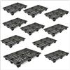 EMPOTEC 10 BANCALI PALLET PEDANA PLASTICA NERO LEGGERO ROBUSTO 120x80x14CM PORTATA 700KG