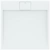 Ideal Standard - Ultra Flat S i.life, Piatto doccia quadrato 80x80 in resina, Piletta con scarico nascosto, Finitura opaca effetto pietra, Bianco