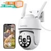 Codnida Videocamera Sorveglianza 2K Wi-Fi Esterno Con Vista 360° 3MP Con Fili e Allarmi