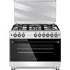 LAR.EL Cucina a gas 90x60 LAR.EL tutto forno a Gas 5 fuochi Tripla Corona Stop Gas Inox