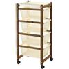 NEW MOTTINOX SRL Carrello Portaverdure Slim in Legno di Faggio Noce con 4 Cassetti 30 x 36 x 8...