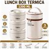 Generico Porta Pranzo Termico Isotermico 1390 ML Acciaio Inox Borsa Scaldavivande Ufficio