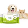 Italian Pet Salviette Biodegradabili Olio di Neem Salviettine Antiparassitarie Protegge Cani