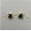 Orecchini In Oro 18K 750 Mls. Greca E Zirconia Nera. 5,1 MM.