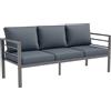 Outsunny Divano da Giardino 3 Posti in Alluminio Grigio con Cuscini