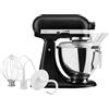 KitchenAid Classic Robot da Cucina 4.3L Testa Inclinabile, 10 Velocità con Avvio Soft, Frullino Piatto, Gancio & Frusta, Miscelazione Planetaria, 59 Punti Contatto, Black Matte