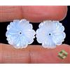 Sbi Gems 17X17 Mm Pietra Naturale Calcedonio Intagliata A Mano Paio 8.70 CTS Gemme Sfuse