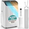 SereneLife Condizionatore Portatile 14.000 BTU 4-in-1 Raffredda/Riscalda/Deumidifica/Ventola, Climatizzatore Portatile, Pinguino Condizionatore con Telecomando e Kit Finestra, Casa e Ufficio