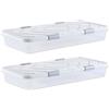 VEVOR Contenitore Sottoletto da 1010 x 510 x 150 mm Contenitori Sottoletto con Rotelle, con Coperchio e Chiusura, per Vestiti, Scarpe, Coperte, Camera da Letto, 2 Pezzi