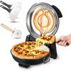 VEVOR Forno Elettrico per Pizza da 30,48 cm, Cuoci Pizza Elettrico per la Casa 1200 W con Pietra in Cordierite, Temperatura a 5 Modalità, Finestra di Visualizzazione, Riscalda Fino a 420 °C, Nero