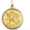 FMF Pendente Oro 18K 750 Mls. Medaglia San Giorgio Bordo Elica 18 MM 2,30 Grammi