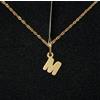 FMF Pendente E Catena Oro 18k 750 Mls. Iniziale M Luminosità Mini, 9,5 X 7,5 MM