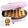 Bestron Piastra per Waffle Bubble, macchina per waffle Bubble per riempire con gelato, cioccolato o frutta, con spia di cottura e rivestimento antiaderente, 700 Watt, Colore: Rosa