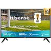 Hisense TV 40 Full HD 2025 40E43QT, Smart TV VIDAA U8, Airplay2, Game Mode, Works with Alexa, Tuner DVB-T2/S2 HEVC 10, lativù, 40'', 2025 LED