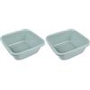 Homéa, Carree - Bacino in plastica, 6 l, 30 x 30 x 12 cm, colore: blu ghiaccio (Confezione da 2)