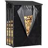 Gardiun Legnaio per esterni in legno Shed II, 130 x 70 x 185 cm, in acciaio zincato con copertura impermeabile, telone protettivo e supporto inferiore