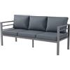 Outsunny Divano da Esterno 3 Posti in Alluminio Grigio con Cuscini