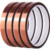 Fyguard 4 rotoli di nastro in kapton marrone, 10 mm x 30 m, nastro termico, resi
