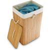 Relaxdays Cesto Portabiancheria con Coperchio, Bamb 83 L Cestino Ret M9Pb
