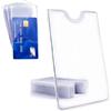 Mulbijeo 10 x Trasparenti Porta Carte, 90 x 58 mm Custodie in Porta Tessere Plastica per Portacarte di Credito, Bancomat, Documenti - con foro per il Pollice, Adatte per Portafoglio